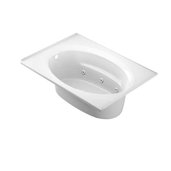 JACUZZI Signature 60 in. x 42 in. Rectangular Whirlpool Bathtub with Left Drain in White with Heater