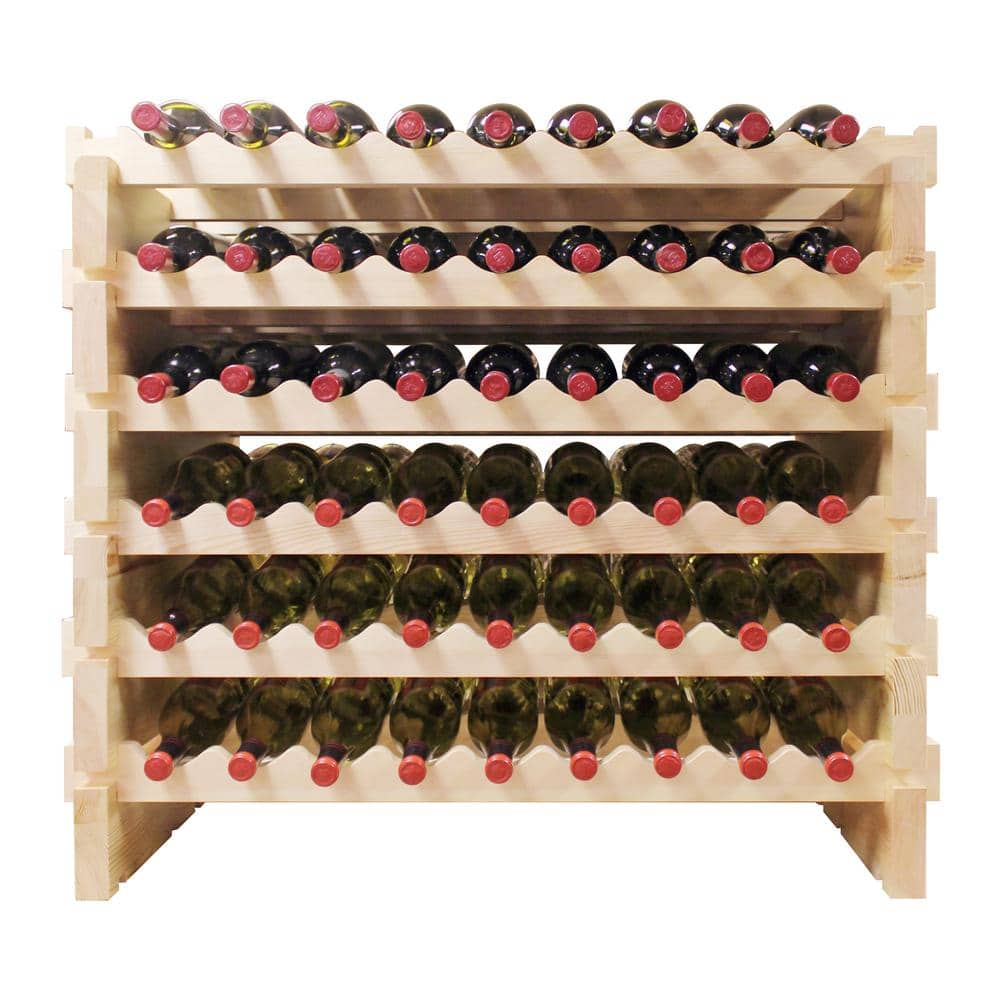 108-Bottle Natural Double Modular Wine Rack
