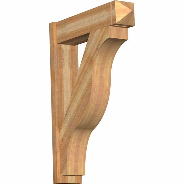 Ekena Millwork 8 in. x 44 in. x 32 in. Western Red Cedar Fuston Arts and Crafts Rough Sawn Outlooker
