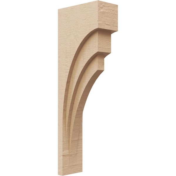 Ekena Millwork 3 in. x 18 in. x 6 in. Thin Rockford Rough Cedar Woodgrain TimberThane Corbel, Primed Tan