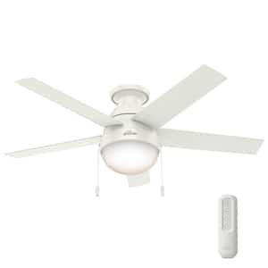 Anslee 46 in. Indoor Low Profile Fresh White Ceiling Fan With LED Light Kit and Remote
