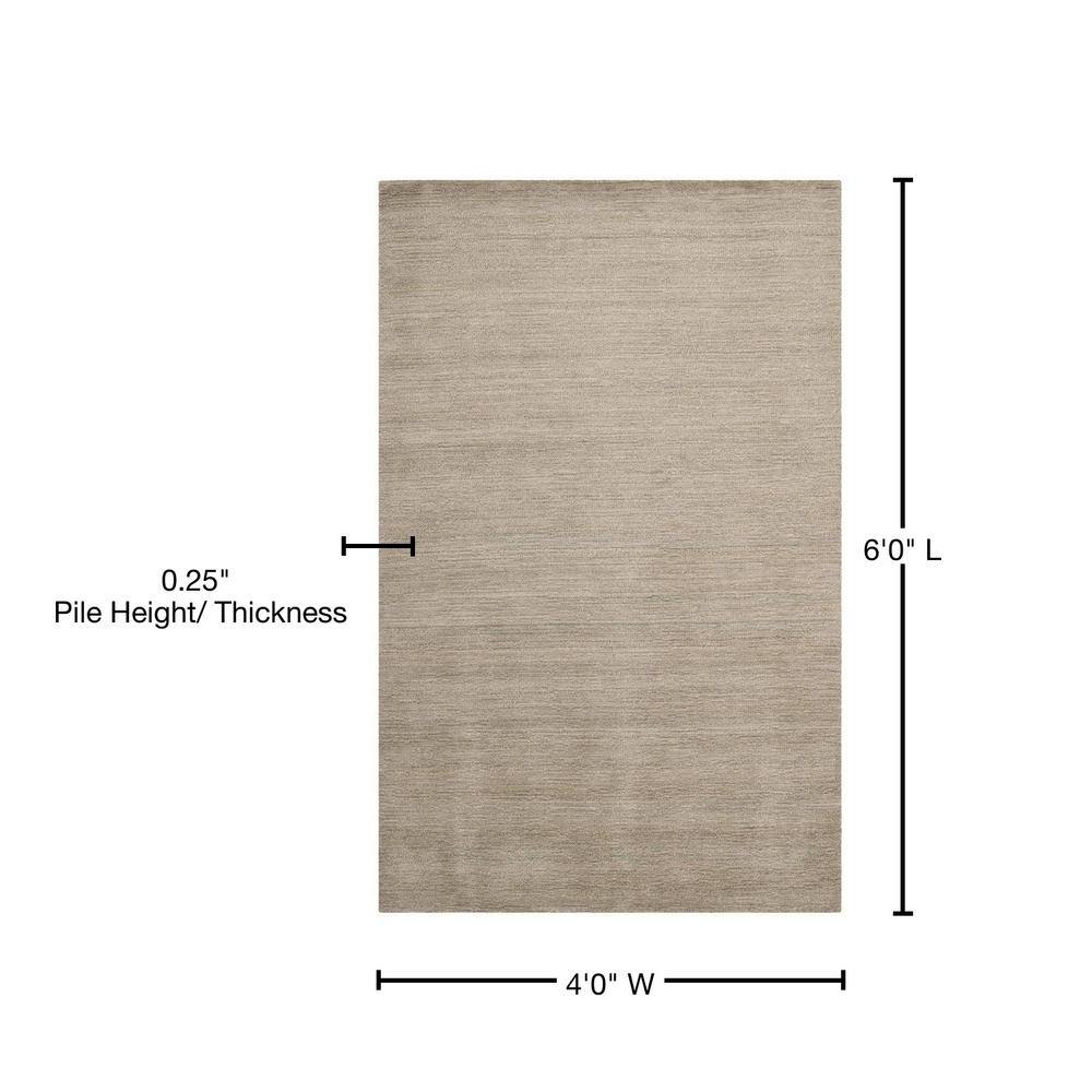 Handmade Grey Wool Solid Area Rug, 4' x 6'