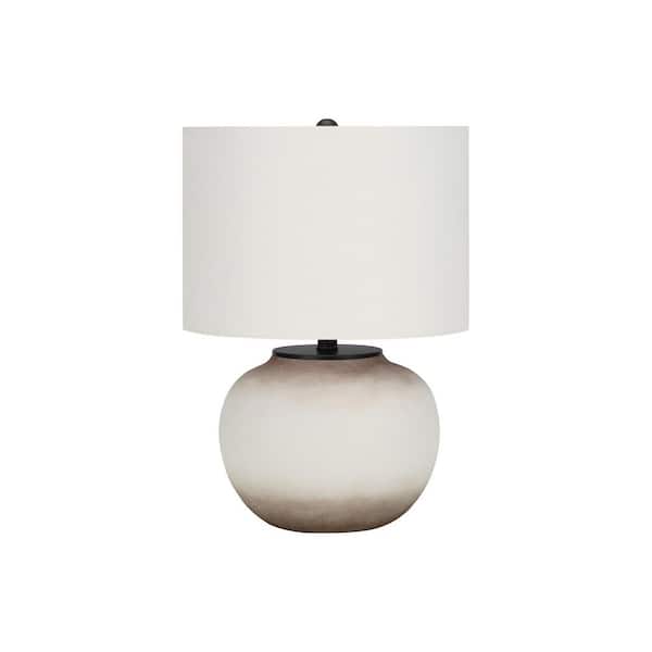 Modern 21 in. H Table Lamp with White Shade Cream Ceramic