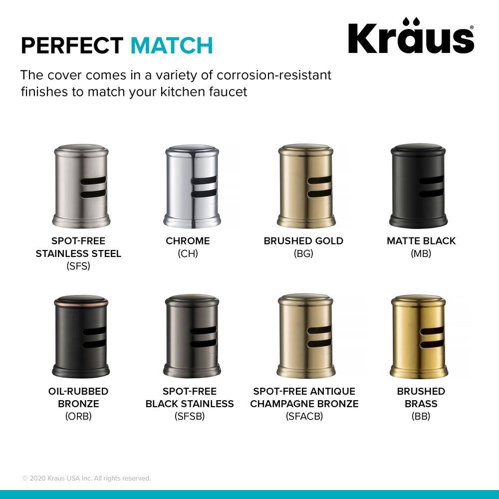 Brushed Brass Dishwasher Air Gap Kit with Solid Brass Cap