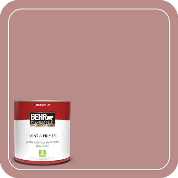BEHR PREMIUM PLUS 1 qt. #150F-4 Victorian Mauve Flat Low Odor Interior Paint & Primer
