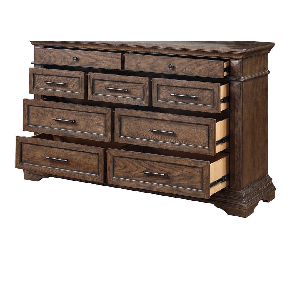 New Classic Furniture Mar Vista Walnut 9-drawer 65 in. Dresser - thumbnail 3