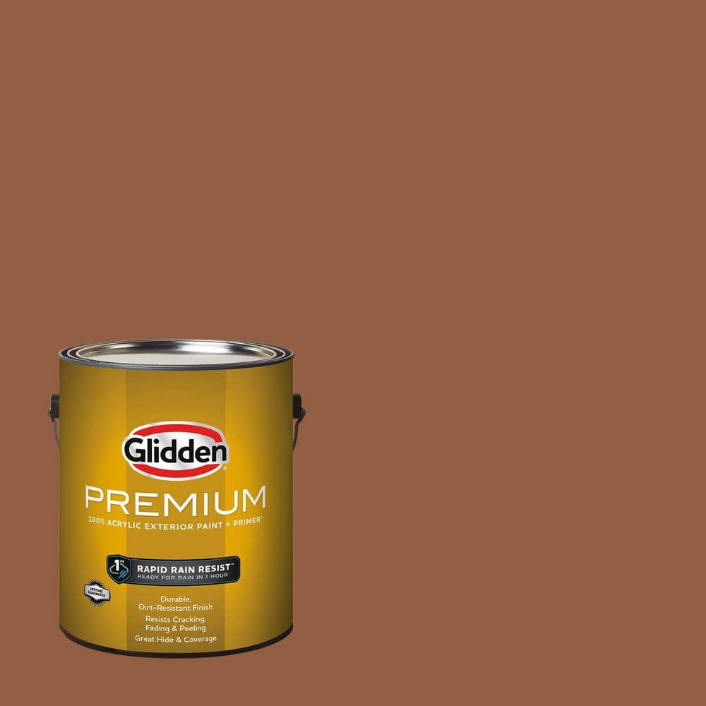 Glidden Premium 1 gal. PPG1069-7 Cinnamon Spice Satin Exterior