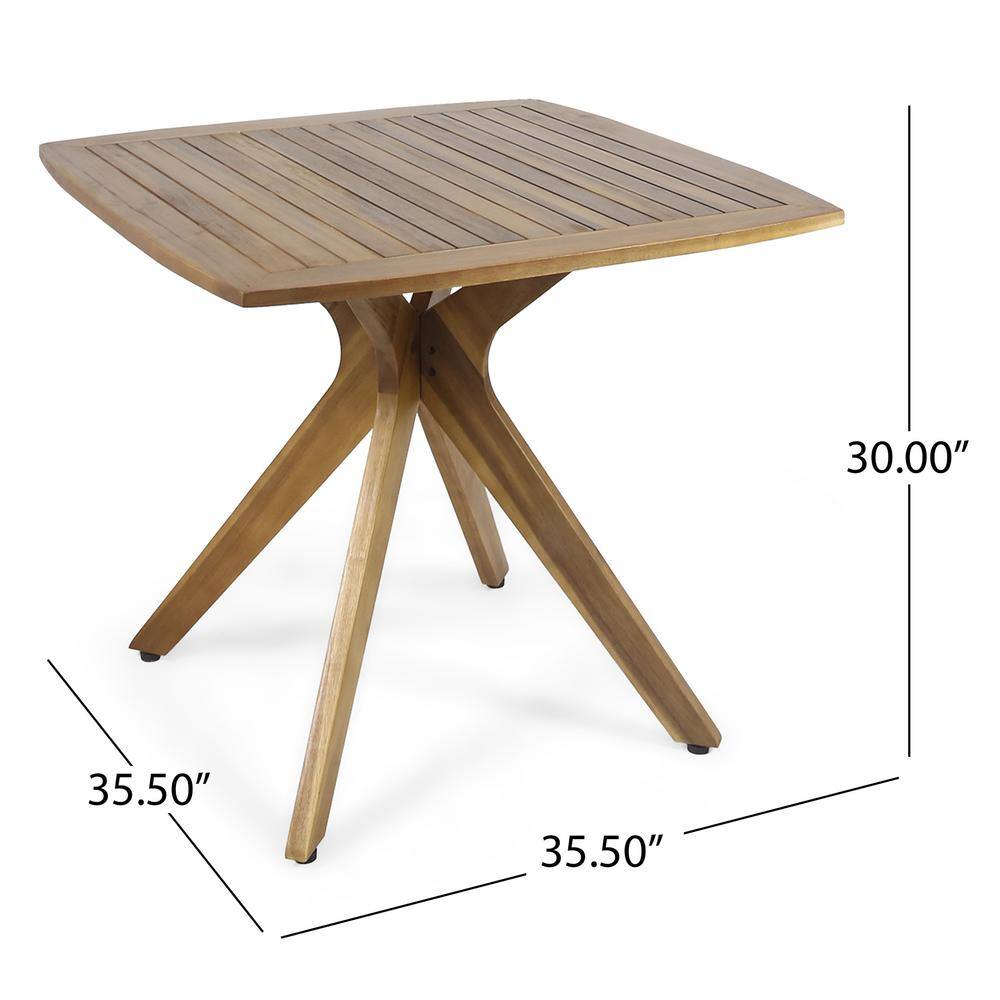 Stamford Square Teak Acacia Wood Dining Table with X Base