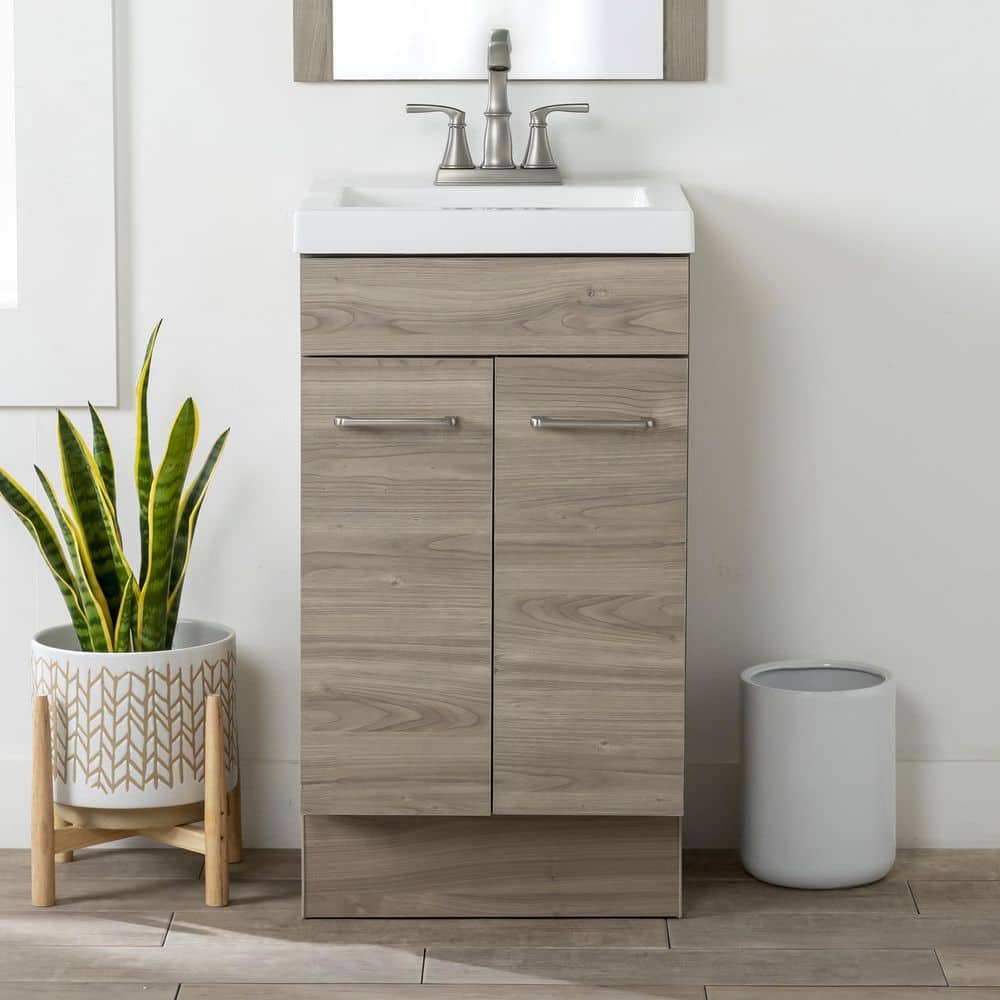 Glacier Bay Jayli 19 in. Single Sink Forest Elm Bath Vanity with