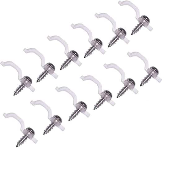 LED Strip Light Mounting Brackets, Transparent Fixture, 100-Pack with Screws for 10mm Wide Waterproof Strips