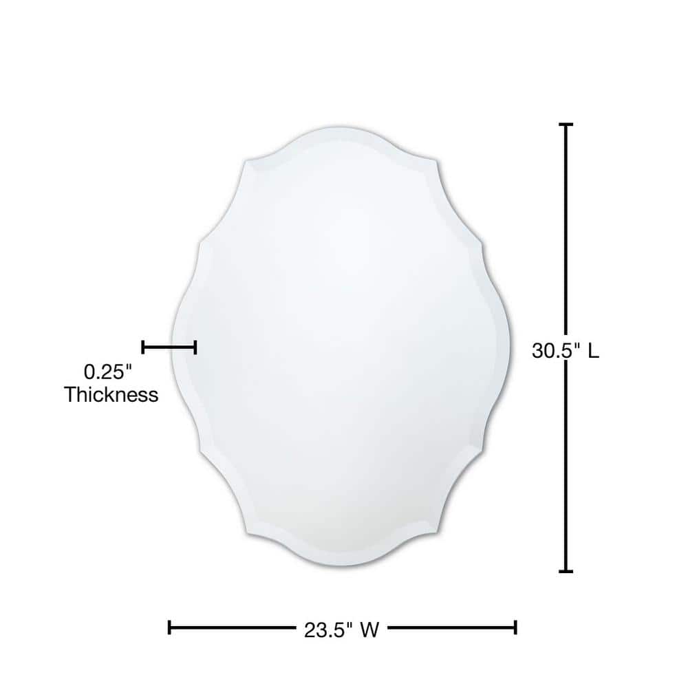 23.5" x 30.5" Clear Beveled Frameless Vanity Mirror