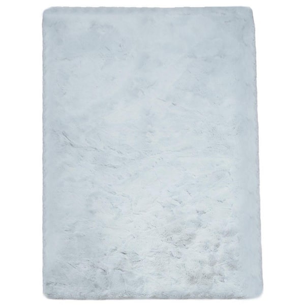 Gray 8 ft. x 10 ft. Fluffy Fuzzy Faux Fur Rug Plush Cozy Furry Rug Large Area Rug