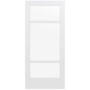 36 in. x 80 in. MODA Primed PMC1031 Solid Core Wood Interior Door Slab w/Clear Glass