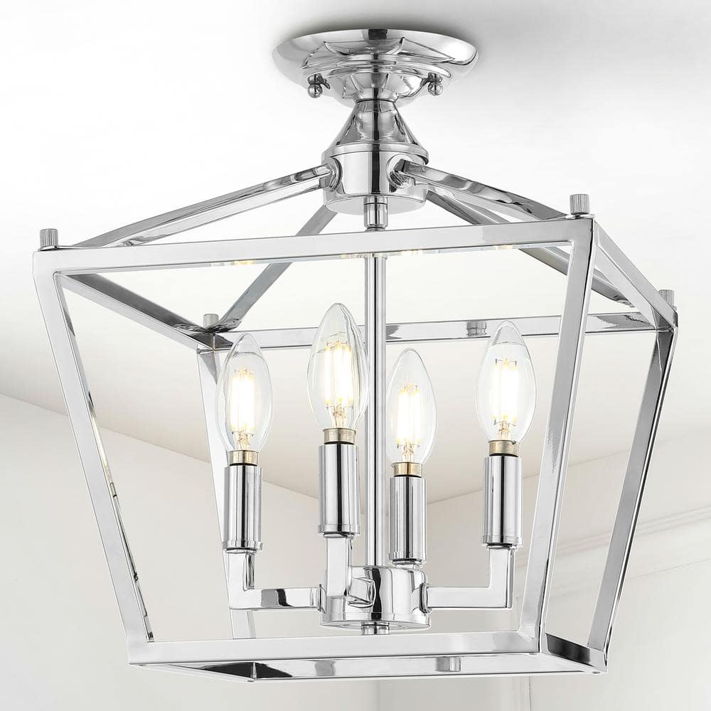 Elegant Chrome and Glass 12" Modern LED Flush Mount Ceiling Light