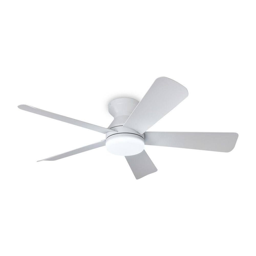 42 in. White 5 Blades Low Profile Modern Style Ceiling Fan with Light Flush Mount Fan Light Dimmable 3 CCT Remote APP price history on PriceWatchPro