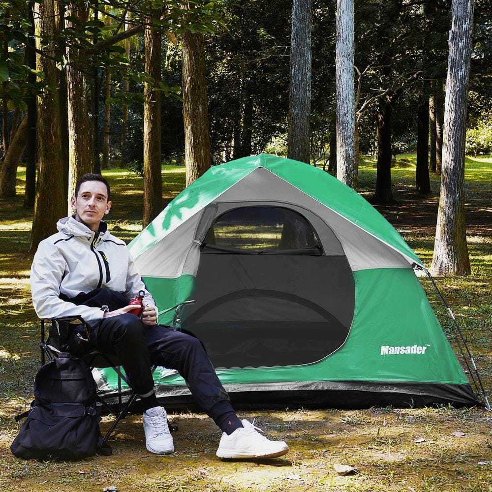 Green Dome 2-Person Three Season Camping Tent with Carry Bag