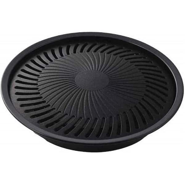Adrinfly 10.8 in. Die-Cast Alloy Steel BBQ Grill Pan-Healthy Cooking-Easy Clean-9.8 in. Plate Diameter