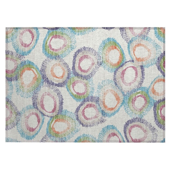 Addison Rugs Chantille Machine Washable Indoor/Outdoor Abstract ACN2278 Pearl 1 ft. 8 in. x 2 ft. 6 in. Accent Rug