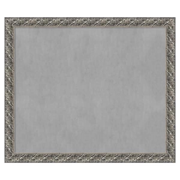 Amanti Art Silver Luxor 54 in. x 46 in Framed Magnetic Board