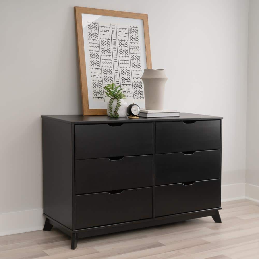 Linon Home Decor Pheba Black 6 Drawer Dresser THD04812 The Home Depot