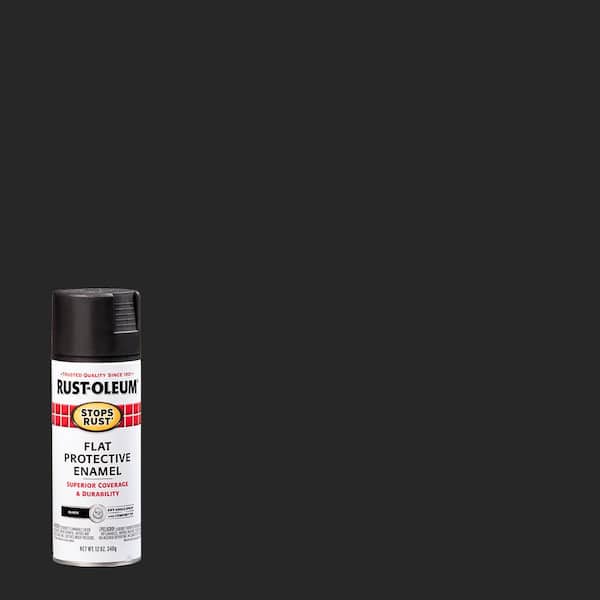 Rust-Oleum Stops Rust 12 oz. Protective Enamel Flat Black Spray Paint (6-Pack)