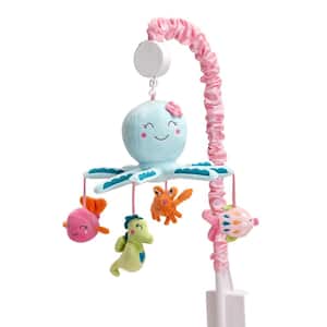 Sea Collection Coral, Aqua, and Lime Octopus with Crab, Fish and Seahorse Musical Mobile