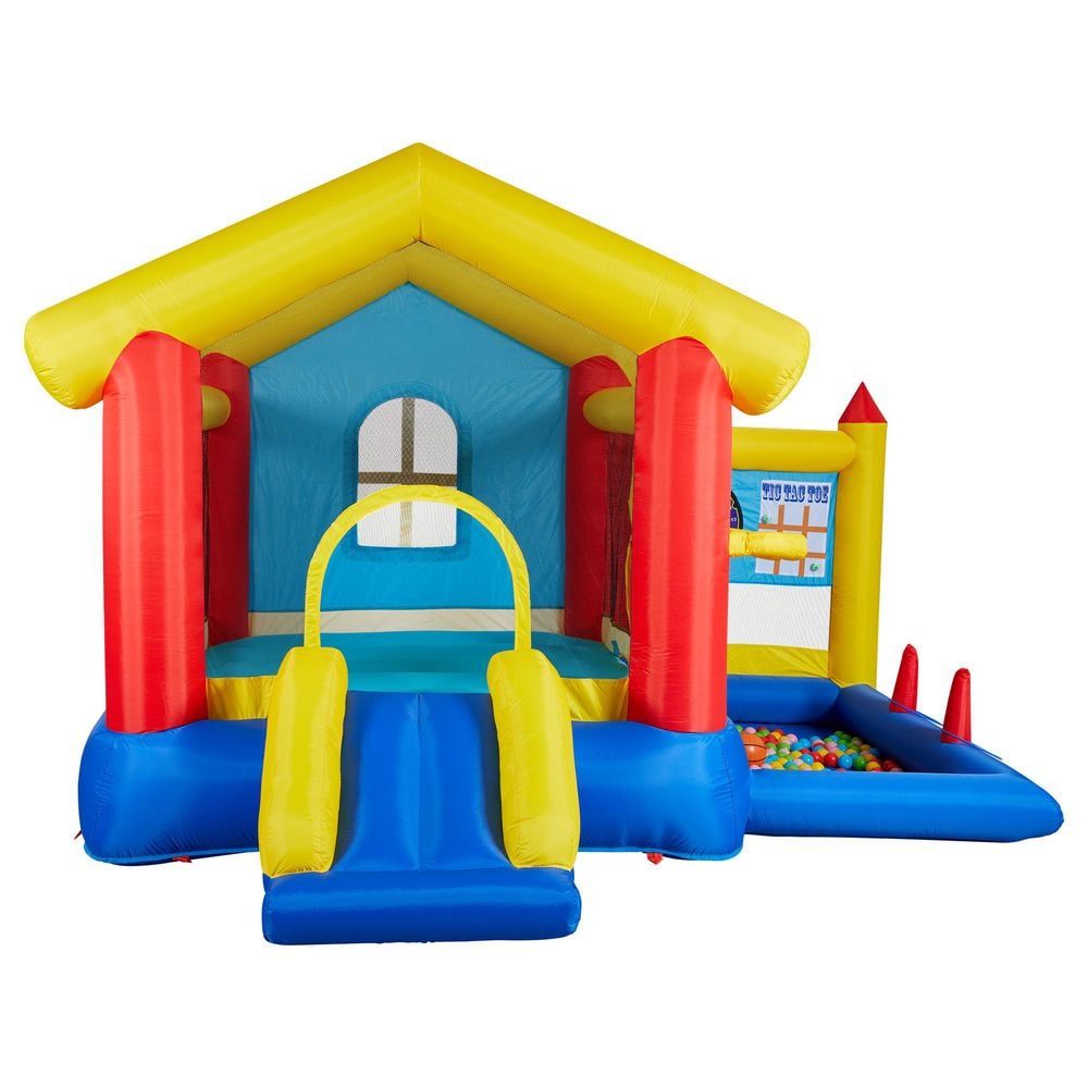 8 in 1 Inflatable Bounce House with Blower Basketball Hoop Ocean Balls Ring
