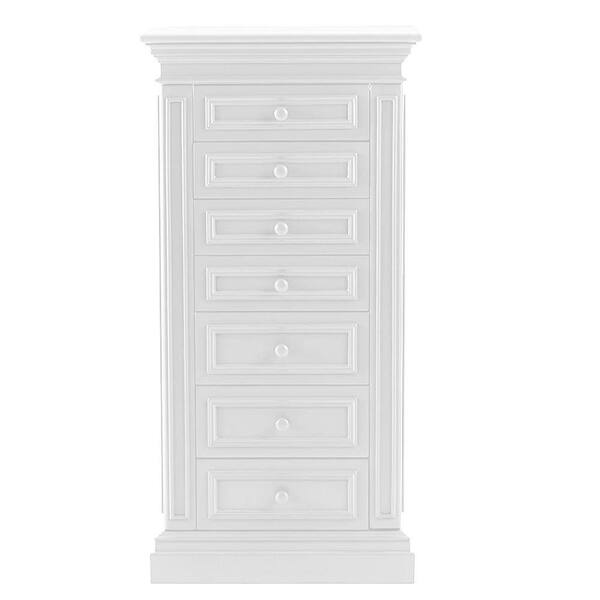 Home Decorators Collection Sheridan 7-Drawer Jewelry Armoire in White