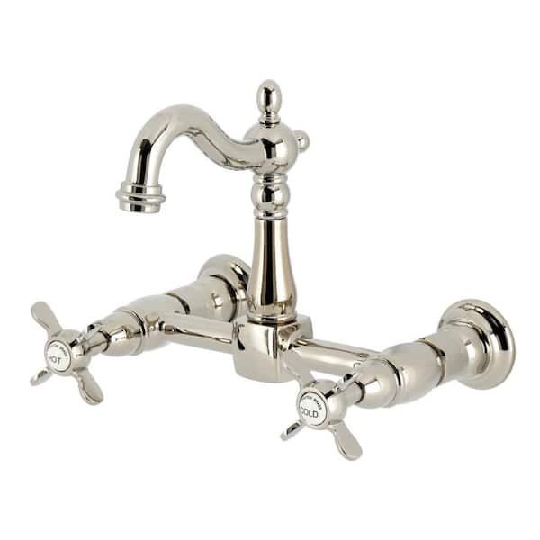 Essex 2-Handle Bridge Kitchen Faucet in Polished Nickel