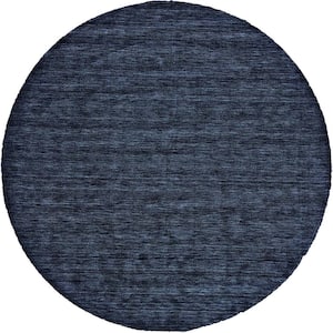 10' Round Blue Solid Color Area Rug