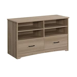 Beginnings 42 in. Summer Oak Wood TV Stand with 2 Drawer Fits TVs Up to 46 in. with Adjustable Shelves