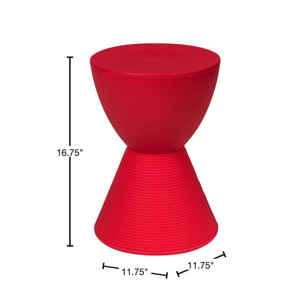 Boyd Modern Red Round Plastic Accent Side Table