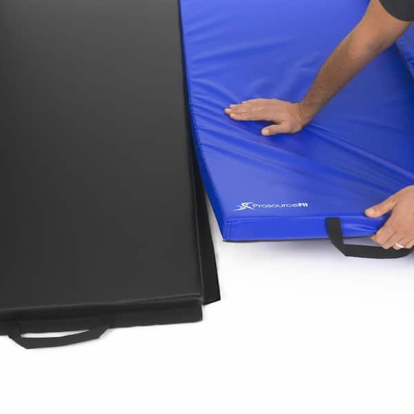 RitFit Tri-Fold Folding Thick Exercise Mat with Carry Handles - Perfect for