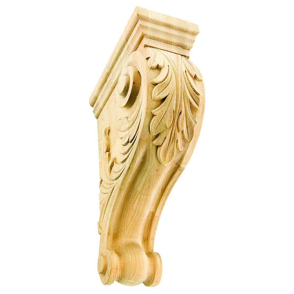 13 in Unfinished Hand Carved Alder Wood Corbel