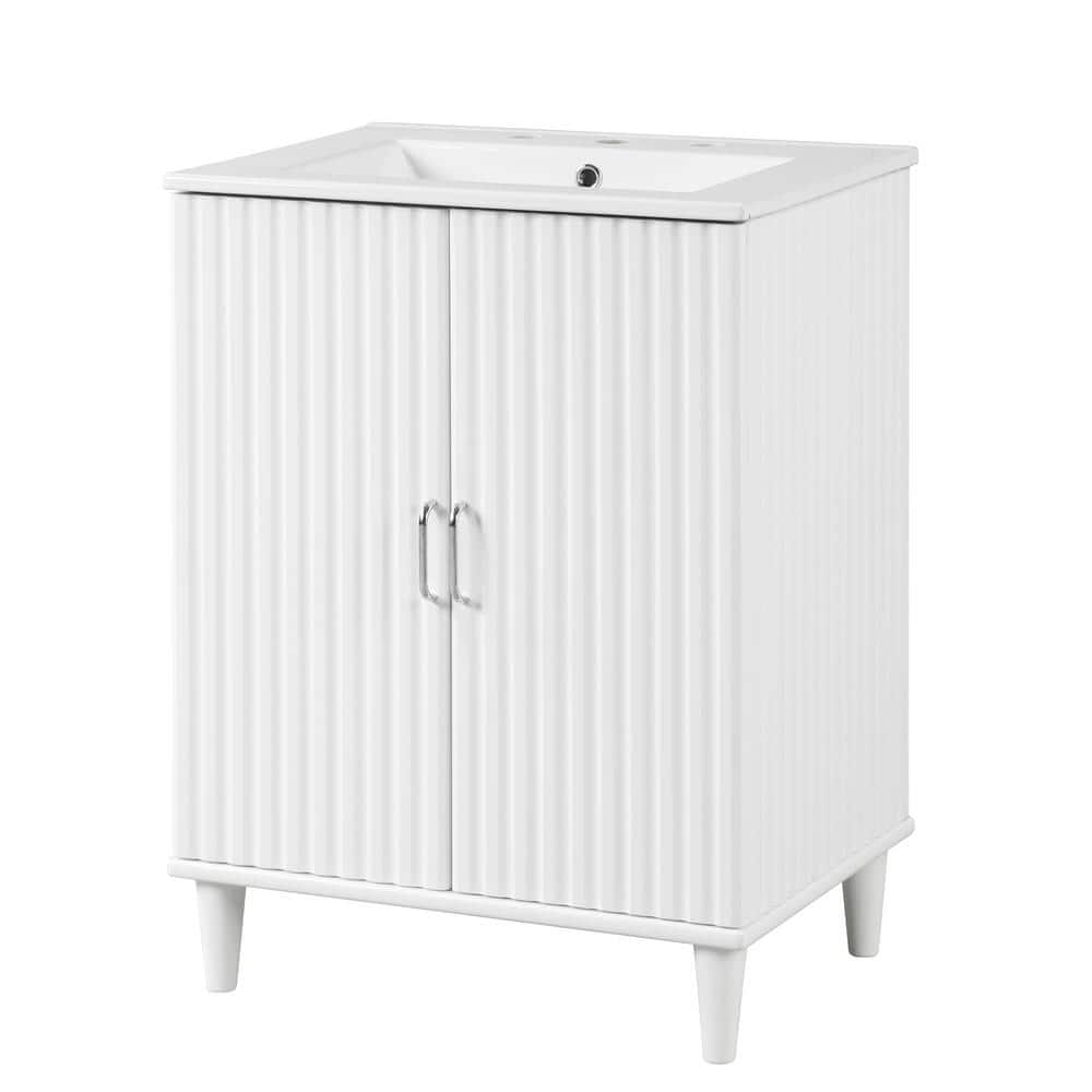 24 in. W x 18.3 in. D x 33.3 in. H Single Sink Freestanding Bath Vanity in 
