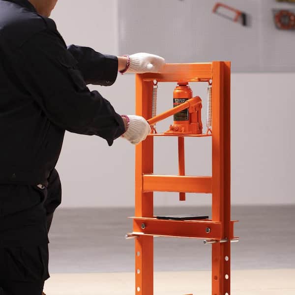 Hydraulic Shop Press, 6 Ton H-Frame Hydraulic Garage/Shop Floor Press, Adjustable Shop Press with Press Plates