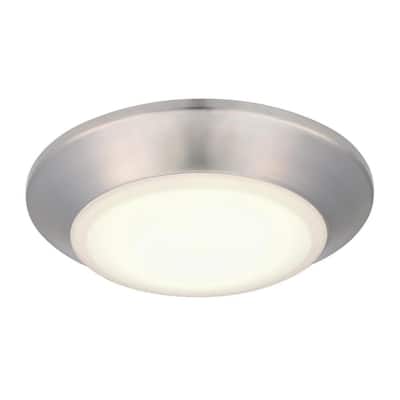 Makira 6-in. 11-Watt Brushed Nickel Selectable Dimmable LED Indoor/Outdoor Surface Mount