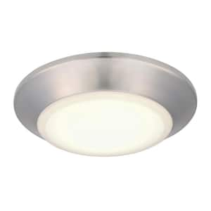 Makira 6-in. 11-Watt Brushed Nickel Selectable Dimmable LED Indoor/Outdoor Surface Mount