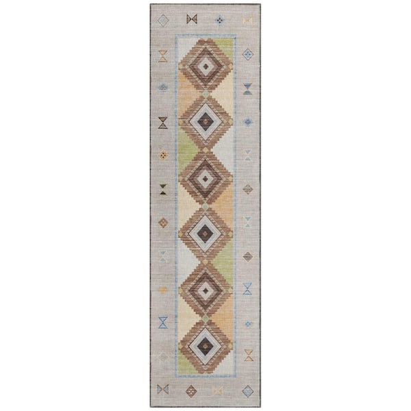Addison Rugs Sonora Taupe 2 ft. 3 in. x 7 ft. 6 in. Geometric Indoor/Outdoor Area Rug