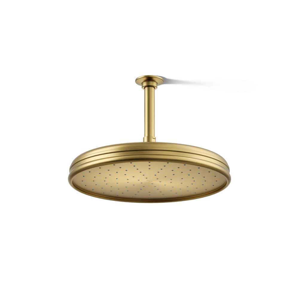 12" Vibrant Brushed Moderne Brass Ceiling Mounted Rain Shower Head