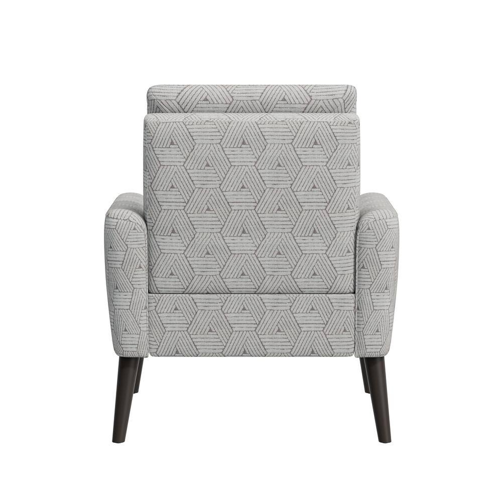 Mid-Century Modern Stone Honeycomb Fabric Accent Chair with Wood Legs