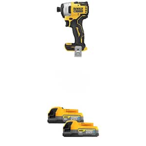ATOMIC 20V MAX Lithium-Ion Cordless Brushless Compact 1/4 in. Impact Driver with (2) 1.7 Ah POWERSTACK Compact Batteries