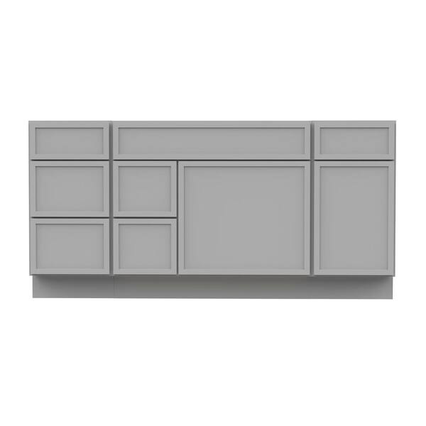 66 in. W x 21 in. D x 32.5 in. H Bath Vanity Cabinet without Top in Gray