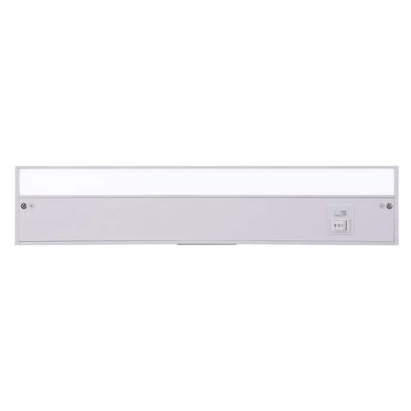 18 in. Hardwired/Plug-in White Finish Dimmable Integrated LED Adjustable White CCT Linkable Under Cabinet Light