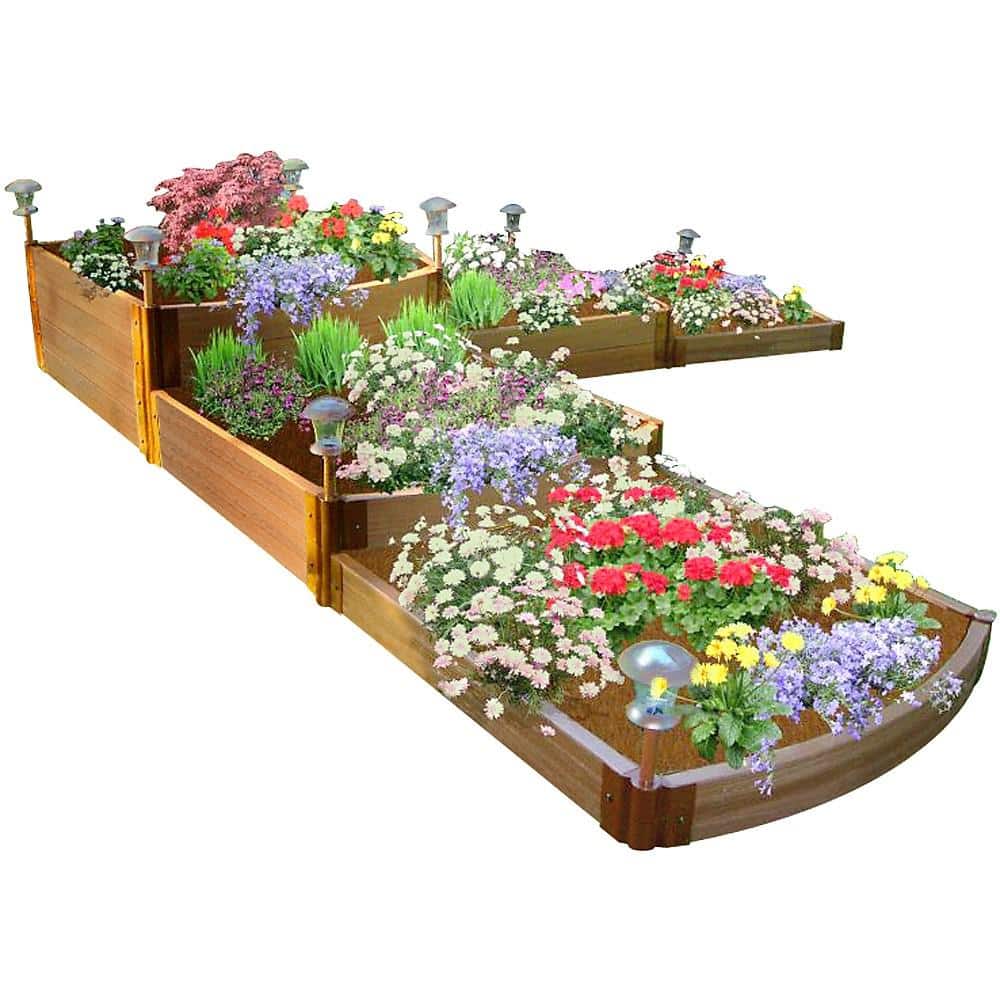 Classic Sienna Brown Composite Tri-Level Raised Garden Bed