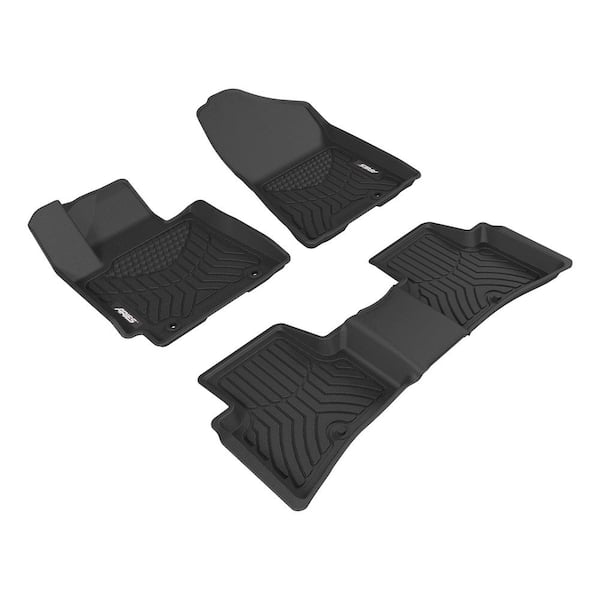 3D MAXpider Third Row Custom Fit All-Weather Floor Mat for Select Infiniti QX60/ Nissan Pathfinder Models Black Kagu Rubber 