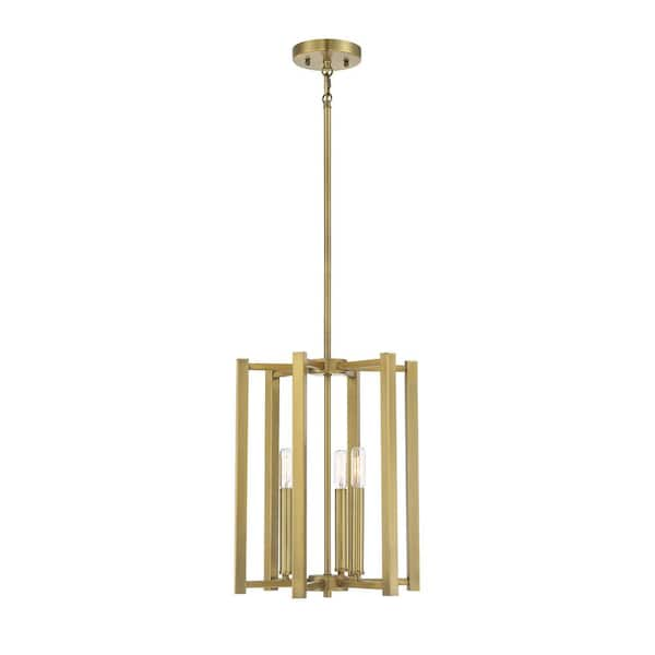 Savoy House Benson 13 in. W x 16.5 in. H 3-Light Warm Brass Candlestick Pendant Light