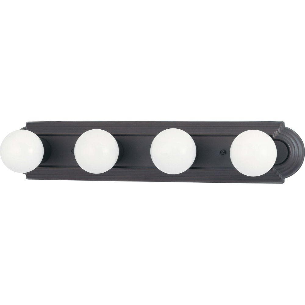 Transitional Mahogany Bronze 4-Light 24" Vanity Strip