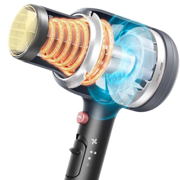 Adrinfly 1875-Watt Professional Salon Hair Dryer with Diffuser Concentrator  Nozzle in Cyber Rose Pink SNPH002IN1031