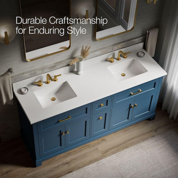 KOHLER Charlemont 72 in. Double Sink Freestanding Tidal Blue Bath